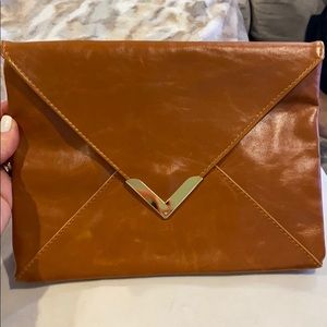 Nordstrom Faux leather  Brown envelope Clutch